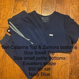 Figs Navy Blue Scrub Set